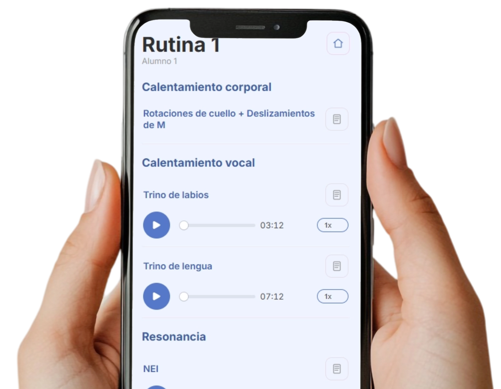 VocalTraining: app para profesores de canto en celular